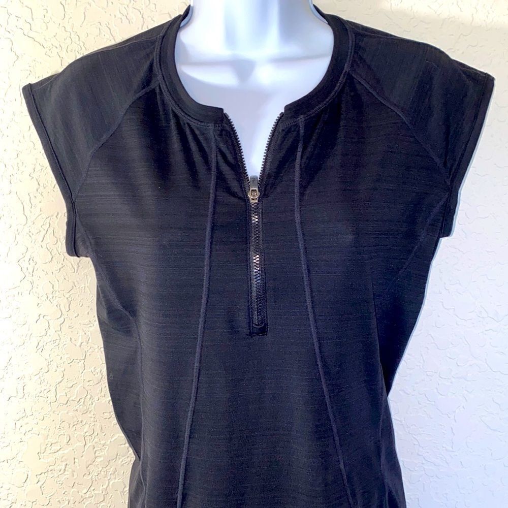 Athleta Black Sleeveless Quarter Zip Athletic Top - Picture 4 of 11